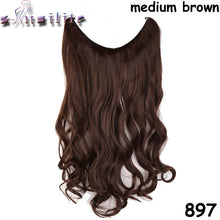 Load image into Gallery viewer, S-noilite Long 24&quot; Brown Synthetic Hair Fish Line Invisible Straight Hair Extension Heat Resistant Real natural Hair Piece - X-scape Store