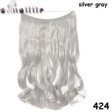 Load image into Gallery viewer, S-noilite Long 24&quot; Brown Synthetic Hair Fish Line Invisible Straight Hair Extension Heat Resistant Real natural Hair Piece - X-scape Store