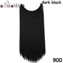 Load image into Gallery viewer, S-noilite Long 24&quot; Brown Synthetic Hair Fish Line Invisible Straight Hair Extension Heat Resistant Real natural Hair Piece - X-scape Store