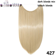 Load image into Gallery viewer, S-noilite Long 24&quot; Brown Synthetic Hair Fish Line Invisible Straight Hair Extension Heat Resistant Real natural Hair Piece - X-scape Store