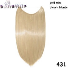 Load image into Gallery viewer, S-noilite Long 24&quot; Brown Synthetic Hair Fish Line Invisible Straight Hair Extension Heat Resistant Real natural Hair Piece - X-scape Store