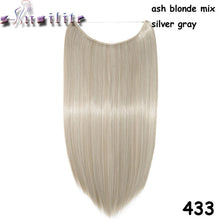 Load image into Gallery viewer, S-noilite Long 24&quot; Brown Synthetic Hair Fish Line Invisible Straight Hair Extension Heat Resistant Real natural Hair Piece - X-scape Store
