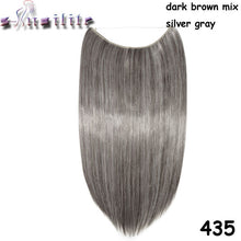 Load image into Gallery viewer, S-noilite Long 24&quot; Brown Synthetic Hair Fish Line Invisible Straight Hair Extension Heat Resistant Real natural Hair Piece - X-scape Store