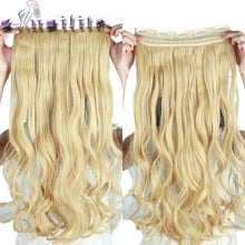 Load image into Gallery viewer, S-noilite 61CM 24&quot; baby blonde Curly Long Women 3/4 Full Head Clip in Hair Extensions Real Thick Synthetic hairpiece for human - X-scape Store