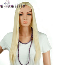 Load image into Gallery viewer, S-noilite Real Natural Ladies 25&quot; Long Straight Half Wig Heat Resistant Black Brown Blonde Synthetic Hair Wigs for human - X-scape Store