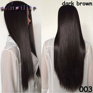 S-noilite Real Natural Ladies 25" Long Straight Half Wig Heat Resistant Black Brown Blonde Synthetic Hair Wigs for human - X-scape Store