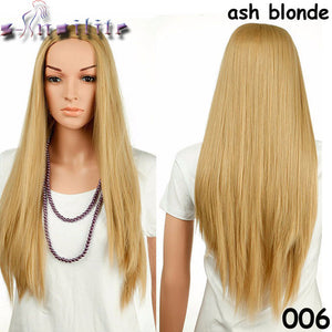 S-noilite Real Natural Ladies 25" Long Straight Half Wig Heat Resistant Black Brown Blonde Synthetic Hair Wigs for human - X-scape Store