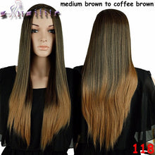 Load image into Gallery viewer, S-noilite Real Natural Ladies 25&quot; Long Straight Half Wig Heat Resistant Black Brown Blonde Synthetic Hair Wigs for human - X-scape Store