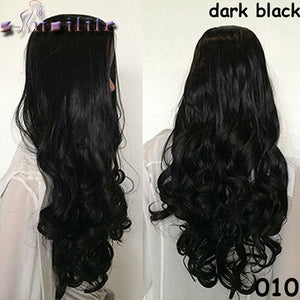 S-noilite Real Natural Ladies 25" Long Straight Half Wig Heat Resistant Black Brown Blonde Synthetic Hair Wigs for human - X-scape Store