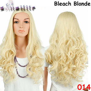 S-noilite Real Natural Ladies 25" Long Straight Half Wig Heat Resistant Black Brown Blonde Synthetic Hair Wigs for human - X-scape Store