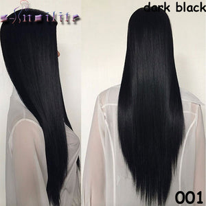 S-noilite Real Natural Ladies 25" Long Straight Half Wig Heat Resistant Black Brown Blonde Synthetic Hair Wigs for human - X-scape Store