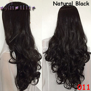 S-noilite Real Natural Ladies 25" Long Straight Half Wig Heat Resistant Black Brown Blonde Synthetic Hair Wigs for human - X-scape Store