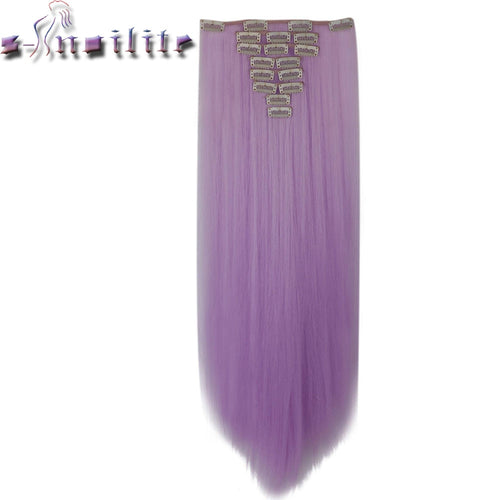 S-noilite Women 8Pcs/Set 18Clips on 66CM Straight Full Head Clip in Hair Extensions 100% real natural Synthetic for human - X-scape Store