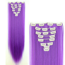 Load image into Gallery viewer, S-noilite Women 8Pcs/Set 18Clips on 66CM Straight Full Head Clip in Hair Extensions 100% real natural Synthetic for human - X-scape Store