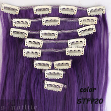 Load image into Gallery viewer, S-noilite Women 8Pcs/Set 18Clips on 66CM Straight Full Head Clip in Hair Extensions 100% real natural Synthetic for human - X-scape Store