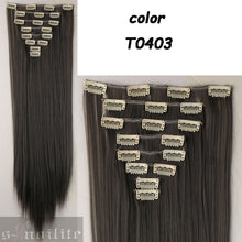 Load image into Gallery viewer, S-noilite Women 8Pcs/Set 18Clips on 66CM Straight Full Head Clip in Hair Extensions 100% real natural Synthetic for human - X-scape Store