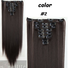 Load image into Gallery viewer, S-noilite Women 8Pcs/Set 18Clips on 66CM Straight Full Head Clip in Hair Extensions 100% real natural Synthetic for human - X-scape Store