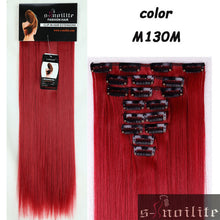 Load image into Gallery viewer, S-noilite Women 8Pcs/Set 18Clips on 66CM Straight Full Head Clip in Hair Extensions 100% real natural Synthetic for human - X-scape Store