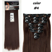 Load image into Gallery viewer, S-noilite Women 8Pcs/Set 18Clips on 66CM Straight Full Head Clip in Hair Extensions 100% real natural Synthetic for human - X-scape Store