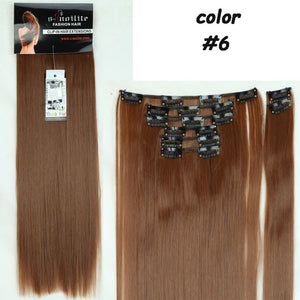 S-noilite Women 8Pcs/Set 18Clips on 66CM Straight Full Head Clip in Hair Extensions 100% real natural Synthetic for human - X-scape Store