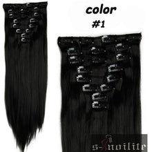 Load image into Gallery viewer, S-noilite Women 8Pcs/Set 18Clips on 66CM Straight Full Head Clip in Hair Extensions 100% real natural Synthetic for human - X-scape Store