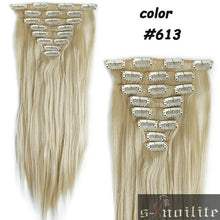 Load image into Gallery viewer, S-noilite Women 8Pcs/Set 18Clips on 66CM Straight Full Head Clip in Hair Extensions 100% real natural Synthetic for human - X-scape Store