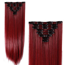 Load image into Gallery viewer, S-noilite Women 8Pcs/Set 18Clips on 66CM Straight Full Head Clip in Hair Extensions 100% real natural Synthetic for human - X-scape Store