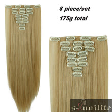 Load image into Gallery viewer, S-noilite 24&quot; 8 Pieces/set Long Striaght 180g Clip in on Natural Hair Extensions Full Head Real Synthetic 18 Clips ins for human - X-scape Store