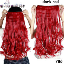 Load image into Gallery viewer, S-noilite 24 inches Curly Clip in Full Head Hair Extensions One Piece 5 Clips for human Cosplay Synthetic Hair Red Pink Purple - X-scape Store