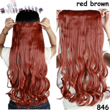 Load image into Gallery viewer, S-noilite 24 inches Curly Clip in Full Head Hair Extensions One Piece 5 Clips for human Cosplay Synthetic Hair Red Pink Purple - X-scape Store