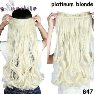 S-noilite 24 inches Curly Clip in Full Head Hair Extensions One Piece 5 Clips for human Cosplay Synthetic Hair Red Pink Purple - X-scape Store