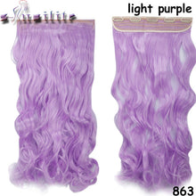 Load image into Gallery viewer, S-noilite 24 inches Curly Clip in Full Head Hair Extensions One Piece 5 Clips for human Cosplay Synthetic Hair Red Pink Purple - X-scape Store