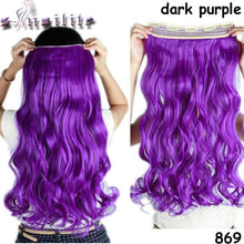Load image into Gallery viewer, S-noilite 24 inches Curly Clip in Full Head Hair Extensions One Piece 5 Clips for human Cosplay Synthetic Hair Red Pink Purple - X-scape Store