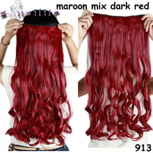 Load image into Gallery viewer, S-noilite 24 inches Curly Clip in Full Head Hair Extensions One Piece 5 Clips for human Cosplay Synthetic Hair Red Pink Purple - X-scape Store