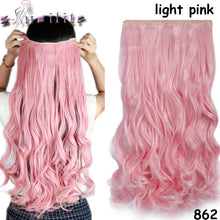 Load image into Gallery viewer, S-noilite 24 inches Curly Clip in Full Head Hair Extensions One Piece 5 Clips for human Cosplay Synthetic Hair Red Pink Purple - X-scape Store