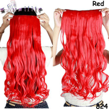 Load image into Gallery viewer, S-noilite 24 inches Curly Clip in Full Head Hair Extensions One Piece 5 Clips for human Cosplay Synthetic Hair Red Pink Purple - X-scape Store