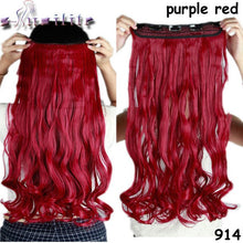 Load image into Gallery viewer, S-noilite 24 inches Curly Clip in Full Head Hair Extensions One Piece 5 Clips for human Cosplay Synthetic Hair Red Pink Purple - X-scape Store