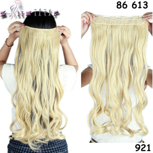 S-noilite 24 inches Curly Clip in Full Head Hair Extensions One Piece 5 Clips for human Cosplay Synthetic Hair Red Pink Purple - X-scape Store