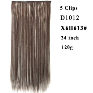 Silky Straight High Temperature Fiber Synthetic Clip in Hair Extensions for Women - X-scape Store