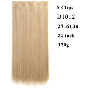 Silky Straight High Temperature Fiber Synthetic Clip in Hair Extensions for Women - X-scape Store