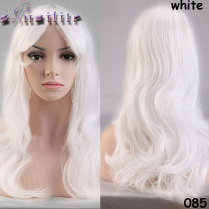 S-noilite Long 18inches Real Natural Wave Women Wigs Heat Resistant Synthetic Full Hair Wig for human party Hairpieces - X-scape Store