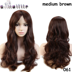 S-noilite Long 18inches Real Natural Wave Women Wigs Heat Resistant Synthetic Full Hair Wig for human party Hairpieces - X-scape Store
