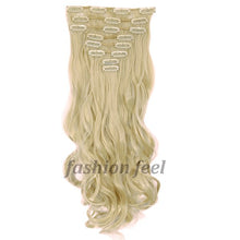 Load image into Gallery viewer, S-noilite 8Pcs/Set Full Head Clip in Thick Hair Extensions 18 Clips ins Hair Extension 24&quot; Curly Hairpieces Synthetic for human - X-scape Store