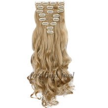 Load image into Gallery viewer, S-noilite 8Pcs/Set Full Head Clip in Thick Hair Extensions 18 Clips ins Hair Extension 24&quot; Curly Hairpieces Synthetic for human - X-scape Store