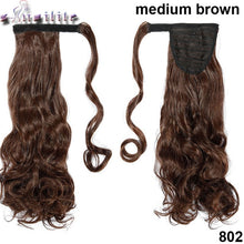 Load image into Gallery viewer, S-noilite 43CM Long Wavy Real Natural Ponytail Clip in Pony tail Hair Extensions Wrap Around on Synthetic Hair Piece for human - X-scape Store