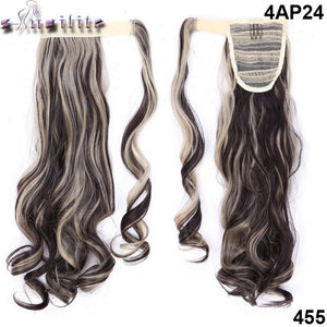 S-noilite 43CM Long Wavy Real Natural Ponytail Clip in Pony tail Hair Extensions Wrap Around on Synthetic Hair Piece for human - X-scape Store