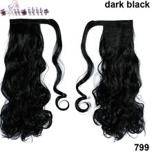 Load image into Gallery viewer, S-noilite 43CM Long Wavy Real Natural Ponytail Clip in Pony tail Hair Extensions Wrap Around on Synthetic Hair Piece for human - X-scape Store
