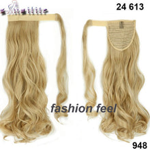 Load image into Gallery viewer, S-noilite 43CM Long Wavy Real Natural Ponytail Clip in Pony tail Hair Extensions Wrap Around on Synthetic Hair Piece for human - X-scape Store