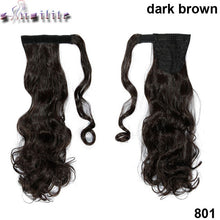 Load image into Gallery viewer, S-noilite 43CM Long Wavy Real Natural Ponytail Clip in Pony tail Hair Extensions Wrap Around on Synthetic Hair Piece for human - X-scape Store
