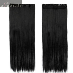 S-noilite Fall to waist 46-76 CM Longest Clip in for human Hair Extensions One Piece Real Natural Thick Synthetic hair Extention - X-scape Store